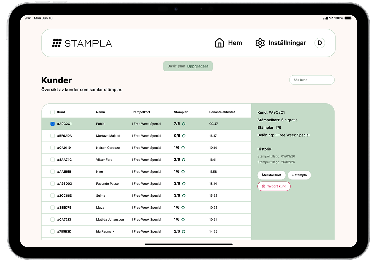 Belöning löses in i adminpanelen